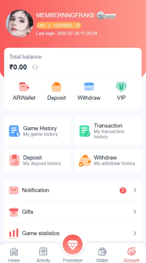 Click on the Account